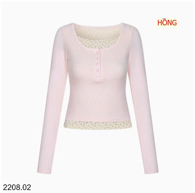 26HA2308.02 - ÁO THUN NỮ PHỐI REN