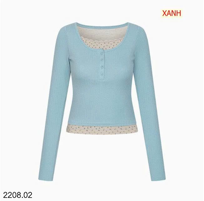 26HA2308.02 - ÁO THUN NỮ PHỐI REN