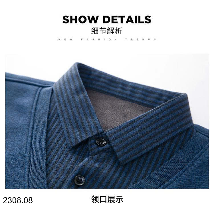 26HA2308.08 - ÁO LEN CỔ SƠ MI CHO NAM