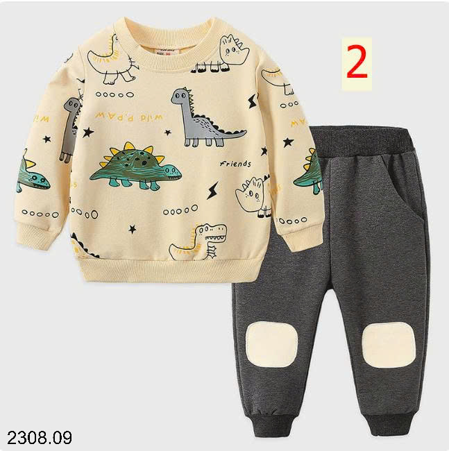 26HA2308.09 - BỘ NỈ BÉ TRAI HÃNG WELLKIDS