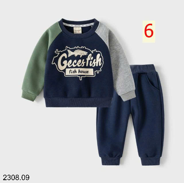 26HA2308.09 - BỘ NỈ BÉ TRAI HÃNG WELLKIDS