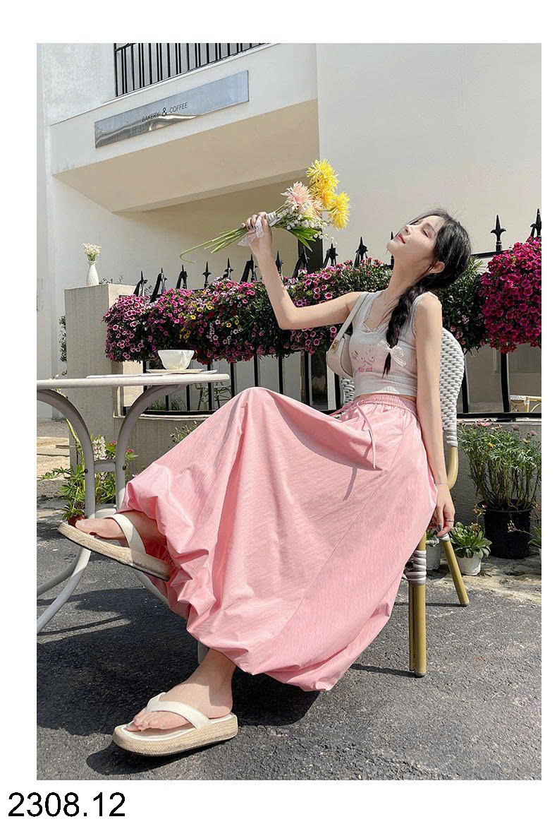 26HA2308.12 - CHÂN VÁY TULIP DÁNG CHỮ A CẠP CAO