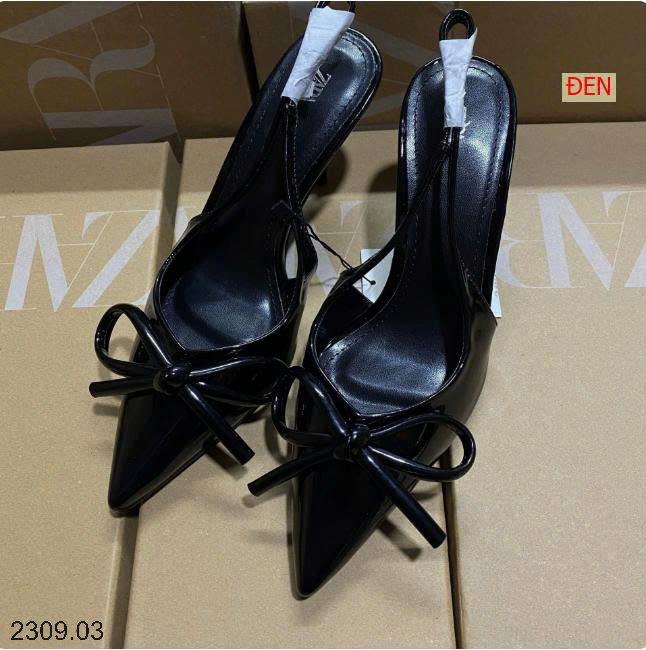 26HA2309.03 - GIÀY SANDAL MŨI NHỌN NƠ
