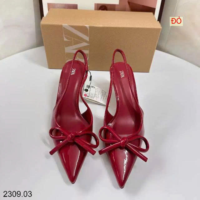 26HA2309.03 - GIÀY SANDAL MŨI NHỌN NƠ