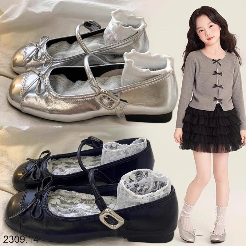 26HA2309.14 - GIÀY BÚP BÊ MARRY JANE NƠ BÉ GÁI