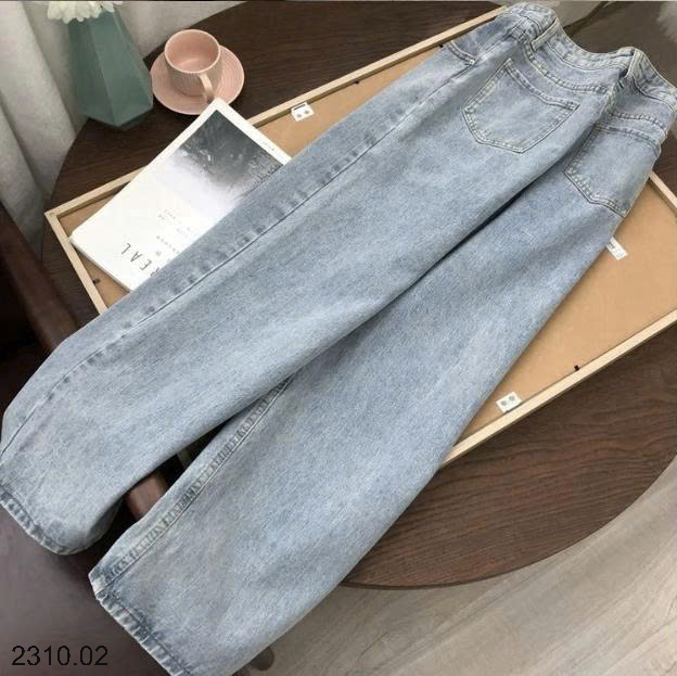 26HA2310.02 - QUẦN JEAN ỐNG XUÔNG CẠP CAO NỮ