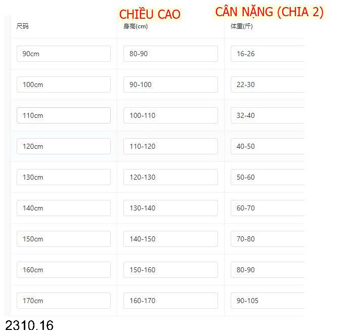 26HA2310.16 - BỘ NỈ SIZE ĐẠI CHO BÉ