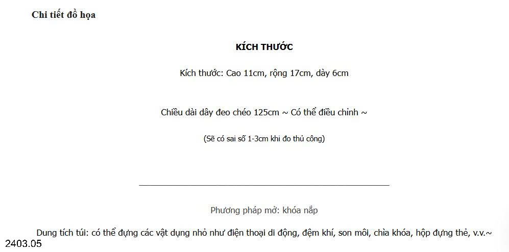 26HA2403.05 - TÚI ĐEO CHÉO DÂY XÍCH