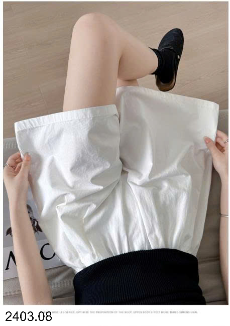 26HA2403.08 - QUẦN SHORT NỮ ỐNG RỘNG CẠP CAO