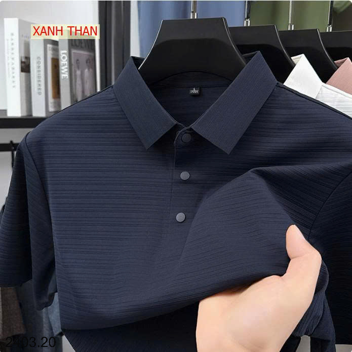 26HA2403.20 - POLO NAM LỤA BĂNG XƯỚC QUẢNG CHÂU