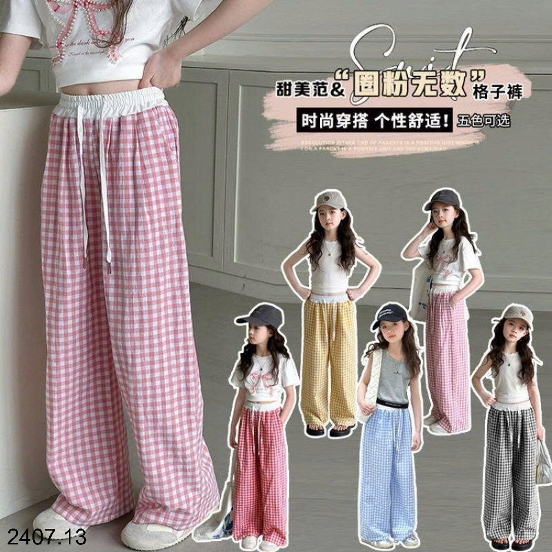 26HA2407.13 - QUẦN KẺ ỐNG RỘNG SIZE ĐẠI BÉ GÁI