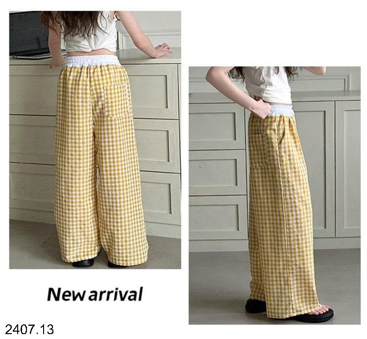26HA2407.13 - QUẦN KẺ ỐNG RỘNG SIZE ĐẠI BÉ GÁI