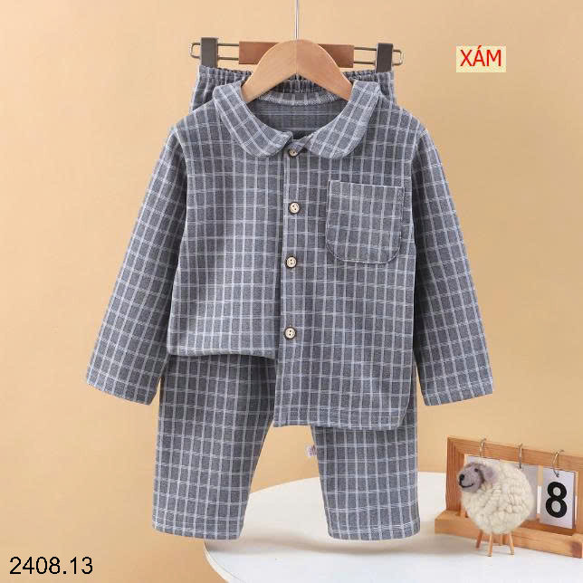 26HA2408.13 - PIZAMA KẺ NỈ CHO BÉ