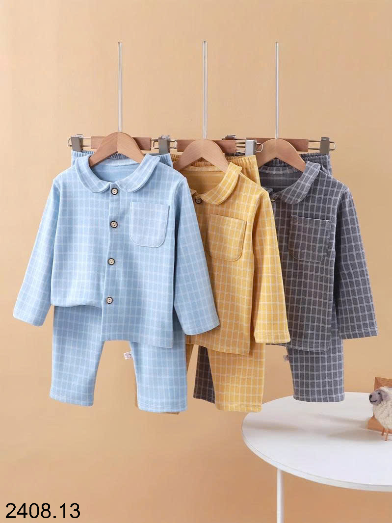 26HA2408.13 - PIZAMA KẺ NỈ CHO BÉ