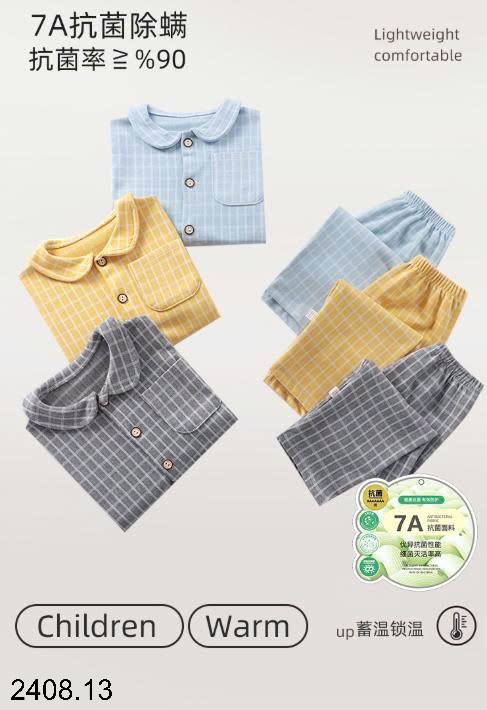 26HA2408.13 - PIZAMA KẺ NỈ CHO BÉ