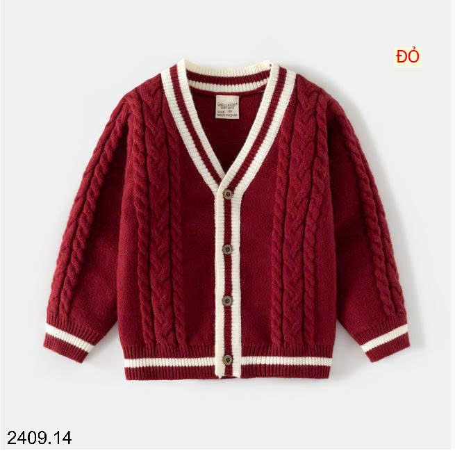26HA2409.14 - CARDIGAN LEN BÉ TRAI HÃNG WELLKIDS