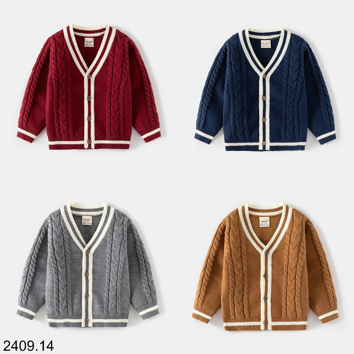 26HA2409.14 - CARDIGAN LEN BÉ TRAI HÃNG WELLKIDS