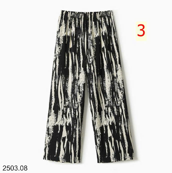 26HA2503.08 - QUẦN VẢI CHIFFON IN HỌA TIẾT