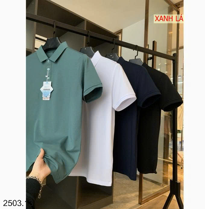 26HA2503.13 - ÁO POLO NAM KẾT HỢP LỤA TƠ TẰM CAO CẤP