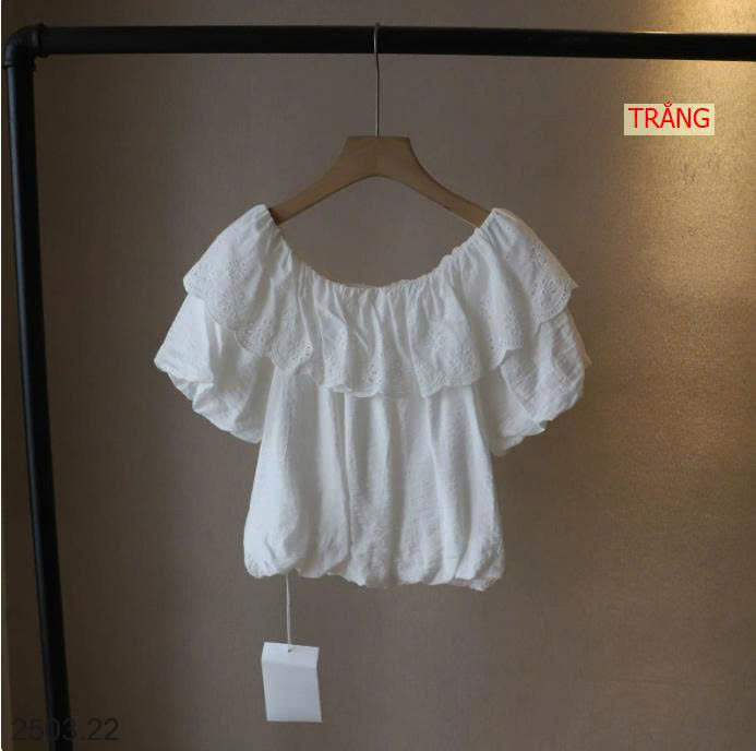 26HA2503.22 - ÁO HỞ VAI XẾP TẦNG TRẺ TRUNG