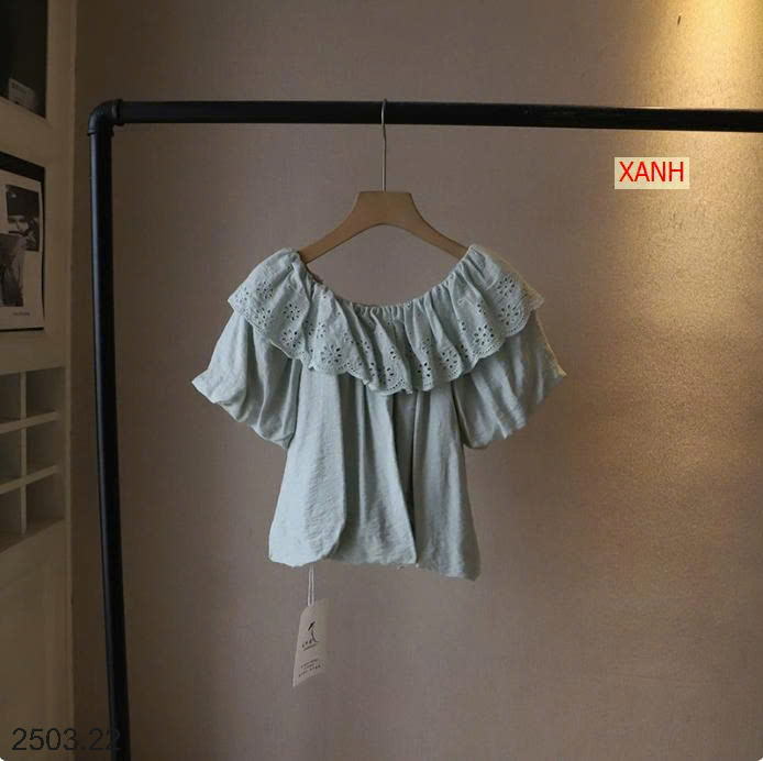 26HA2503.22 - ÁO HỞ VAI XẾP TẦNG TRẺ TRUNG