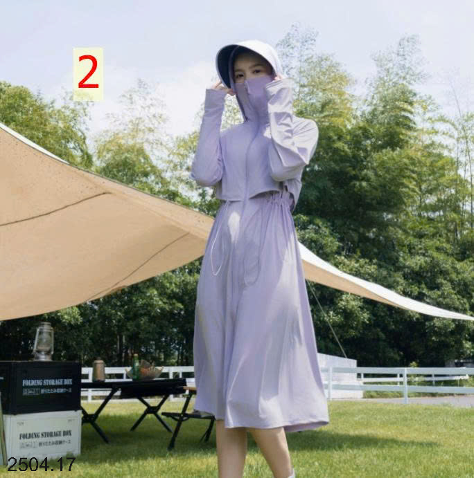 26HA2504.17 - ÁO NẮNG DÁNG DÀI CHUN EO