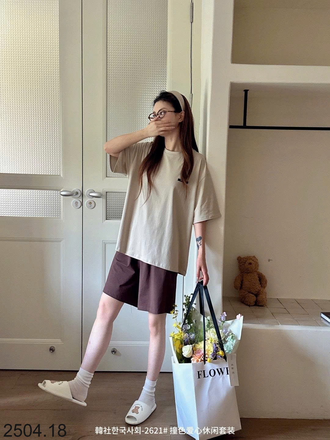 26HA2504.18 - BỘ COTTON MẶC NHÀ HÀN QUỐC CHO NỮ
