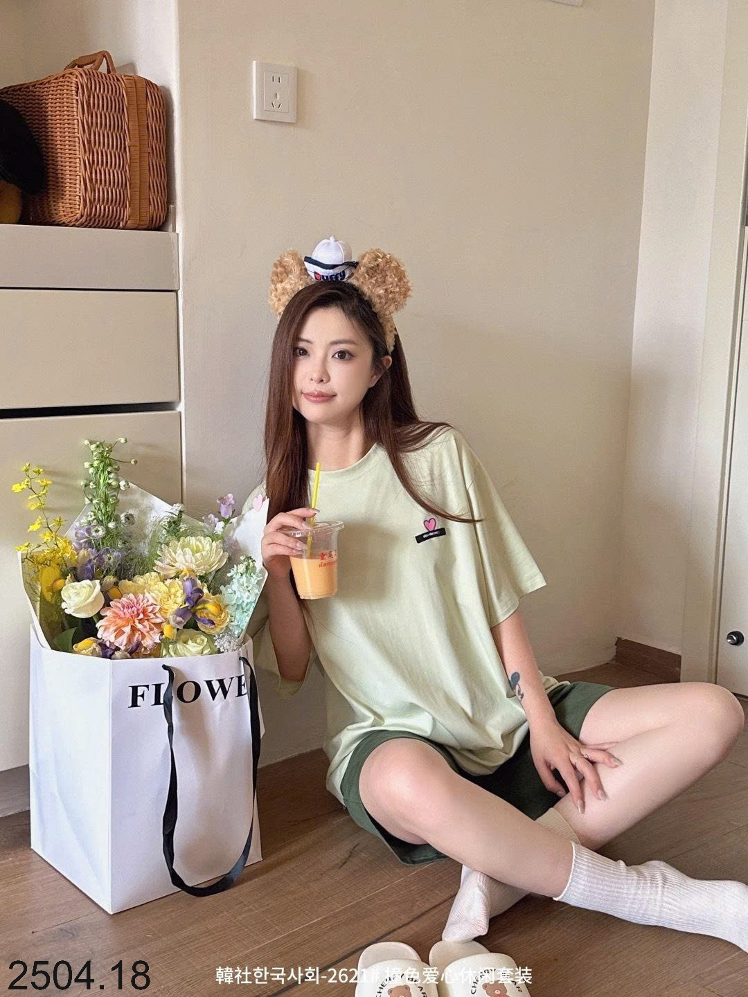 26HA2504.18 - BỘ COTTON MẶC NHÀ HÀN QUỐC CHO NỮ