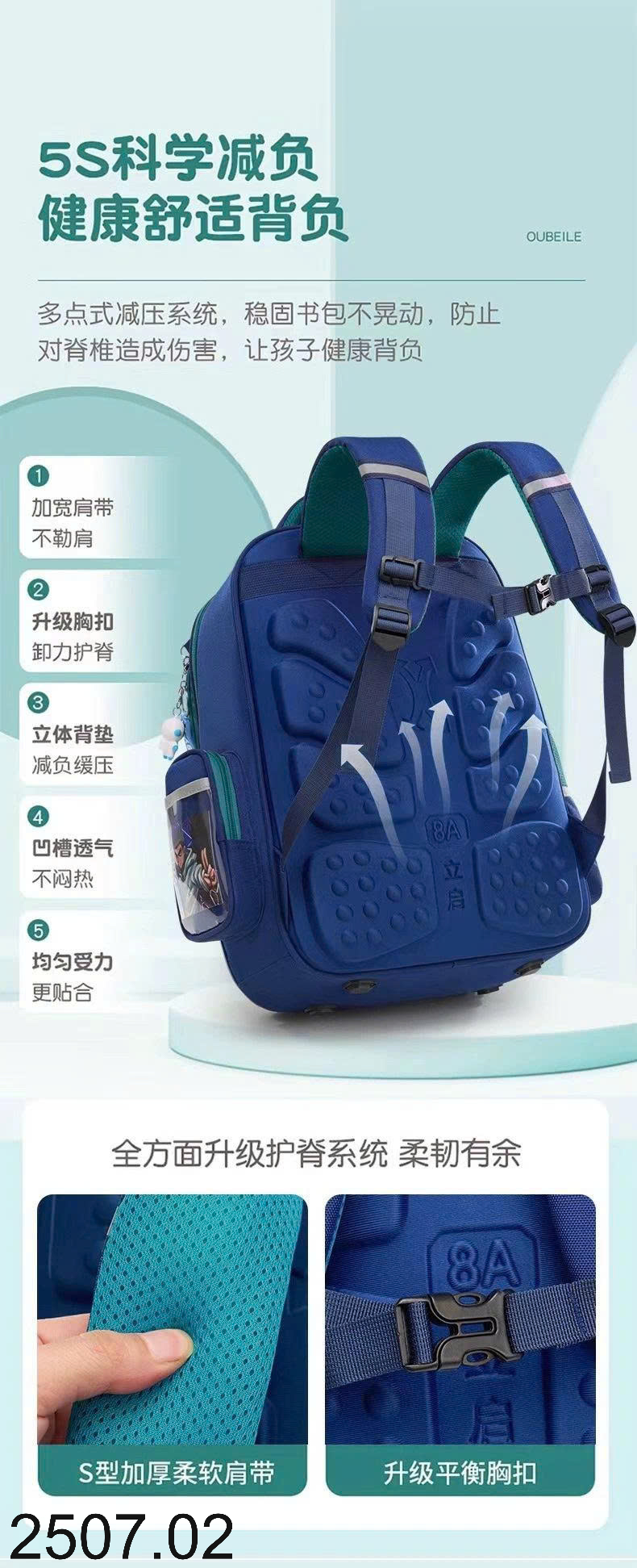 26HA2507.02 - BA LÔ ĐI HỌC CHO BÉ