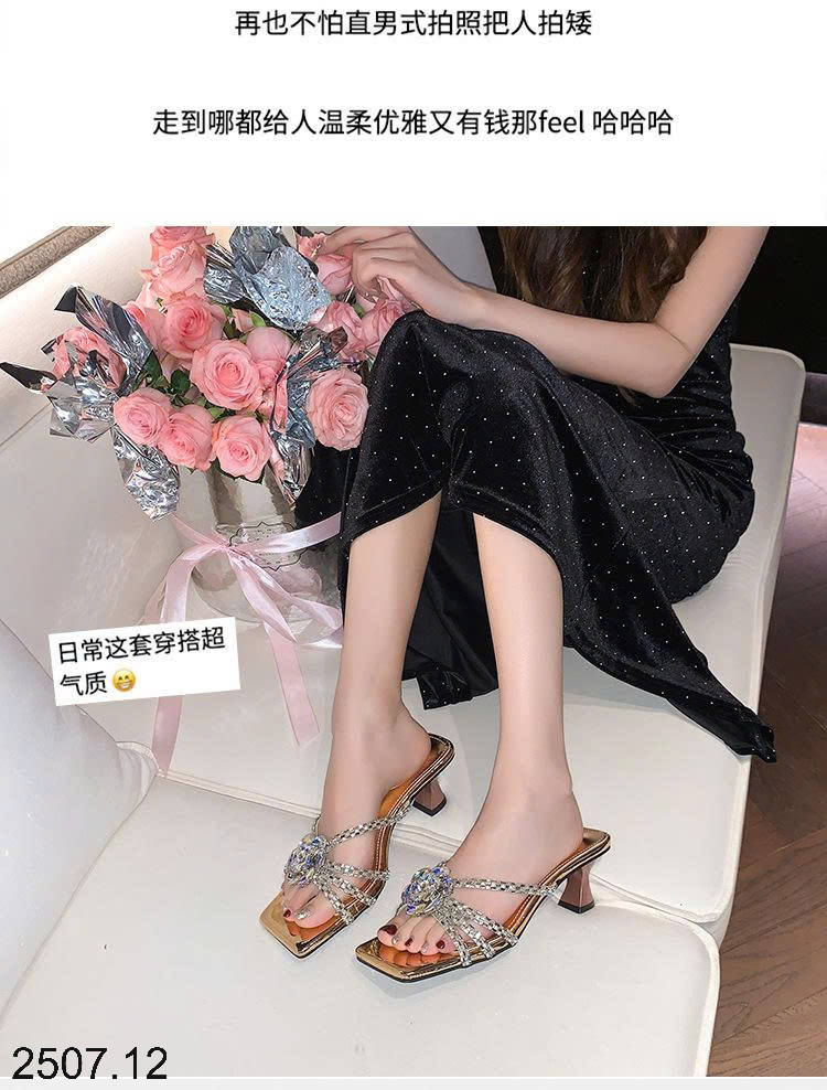26HA2507.12 - GUỐC CAO GÓT HOA ĐÍNH ĐÁ