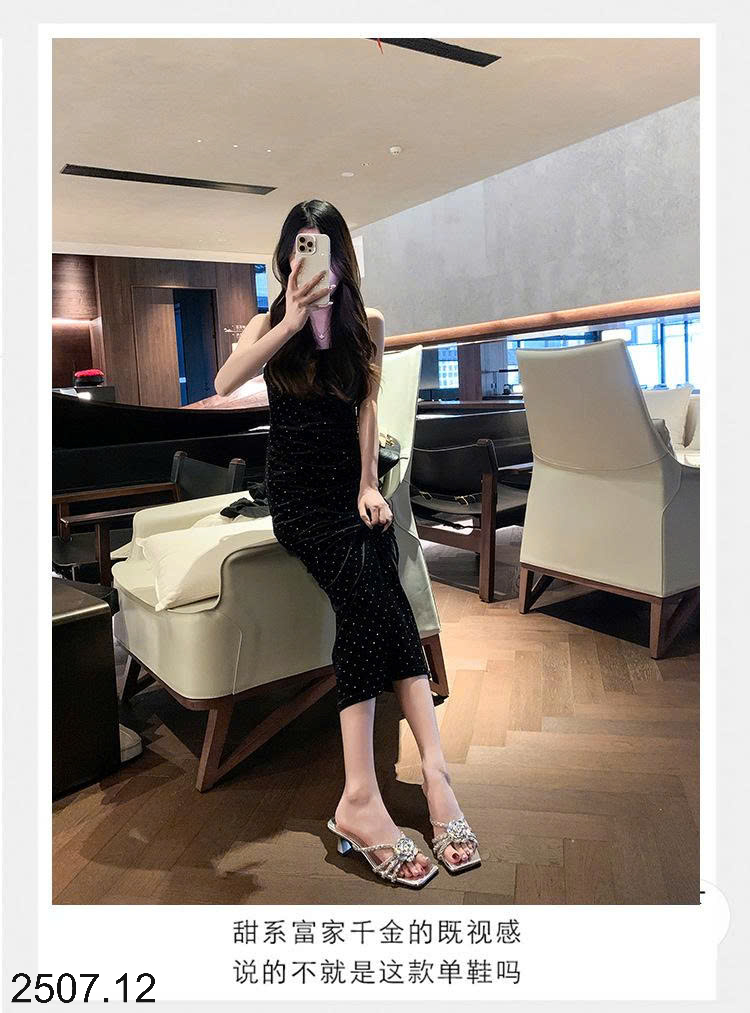 26HA2507.12 - GUỐC CAO GÓT HOA ĐÍNH ĐÁ