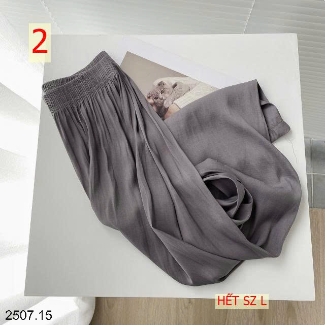 26HA2507.15 - QUẦN TƠ LỤA ỐNG RỘNG NỮ