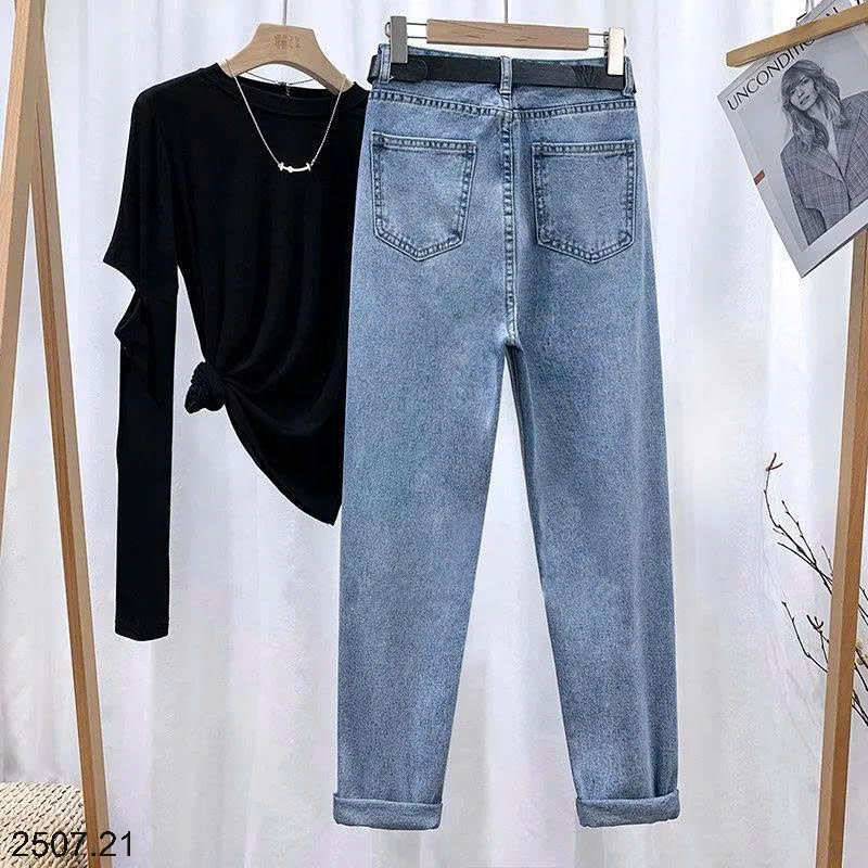 26HA2507.21 - QUẦN JEAN ỐNG BÓ NỮ