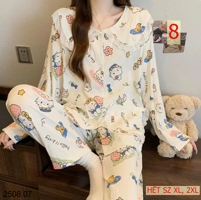 26HA2508.07 - BỘ NỮ MẶC NHÀ CỔ BÈO CHO NỮ