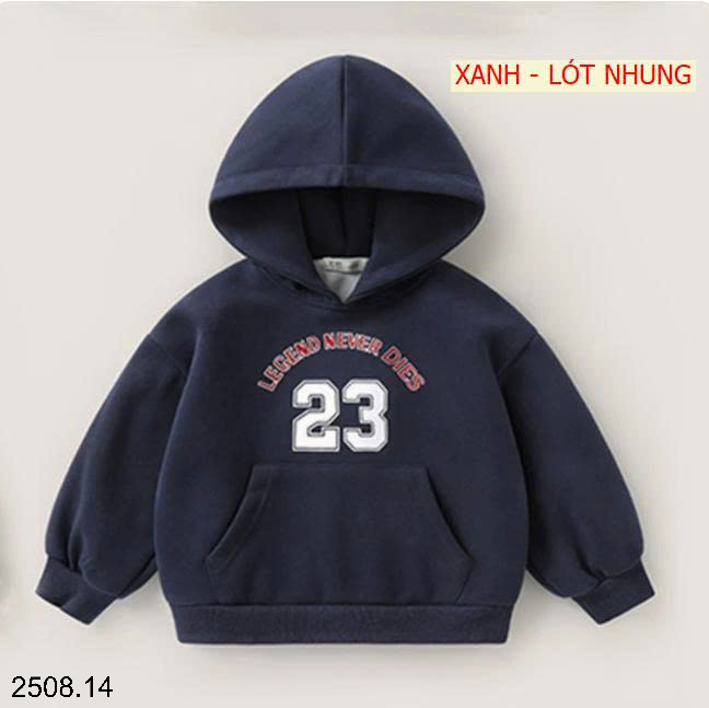 26HA2508.14 - ÁO NỈ HOODIE CÓ MŨ SIZE ĐẠI CHO BÉ