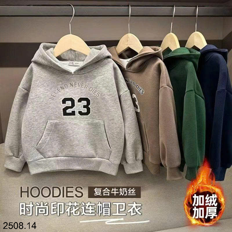 26HA2508.14 - ÁO NỈ HOODIE CÓ MŨ SIZE ĐẠI CHO BÉ