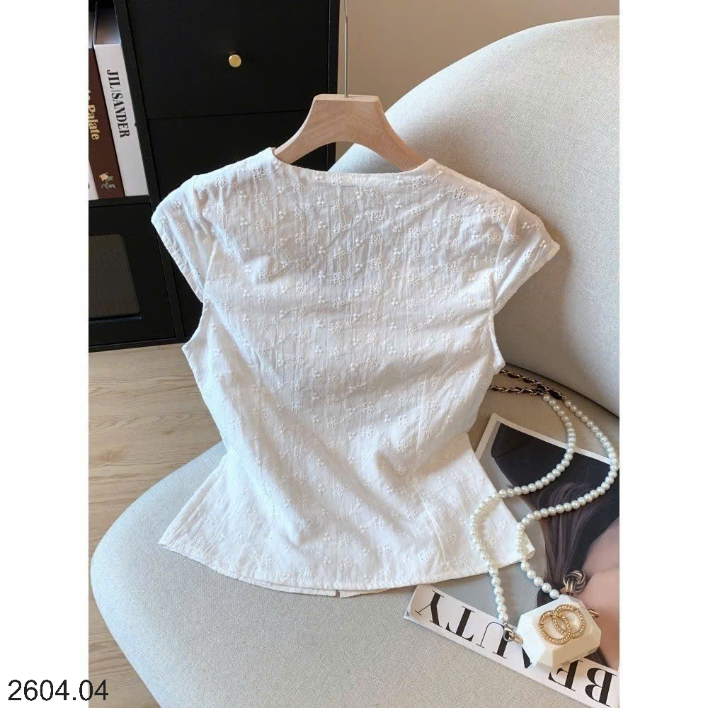 26HA2604.04 - SƠ MI NGẮN TAY NỮ BUỘC DÂY