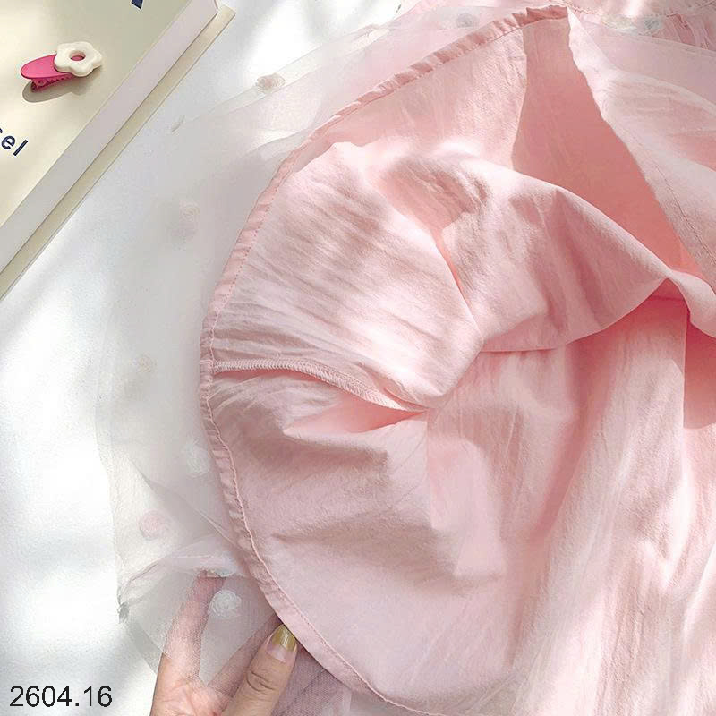26HA2604.16 - VÁY SÁT NÁCH THÊU HOA HỒNG BG