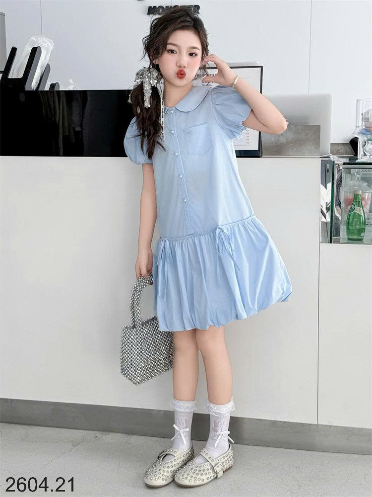 26HA2604.21 - VÁY BÉ GÁI SZ ĐẠI DÁNG BÍ TAY BỒNG