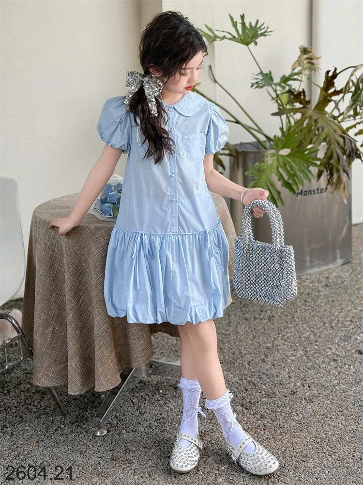 26HA2604.21 - VÁY BÉ GÁI SZ ĐẠI DÁNG BÍ TAY BỒNG