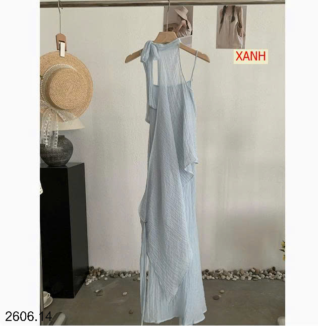 26HA2606.14 - VÁY 2 DÂY CỔ YẾM THẮT NƠ