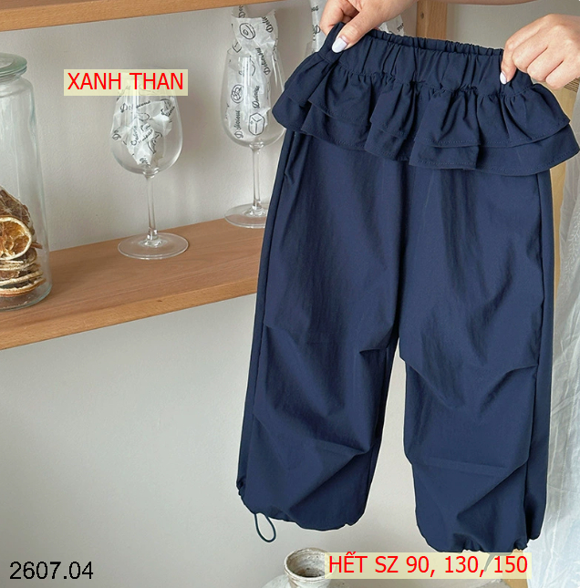 26HA2607.04 - QUẦN JOOGER VIỀN BÈO ỐNG RỘNG BÉ GÁI