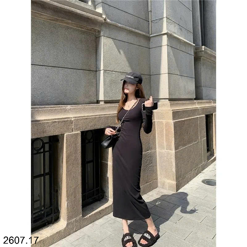 26HA2607.17 - VÁY THUN BODY DÁNG DÀI MOSE QUEEN