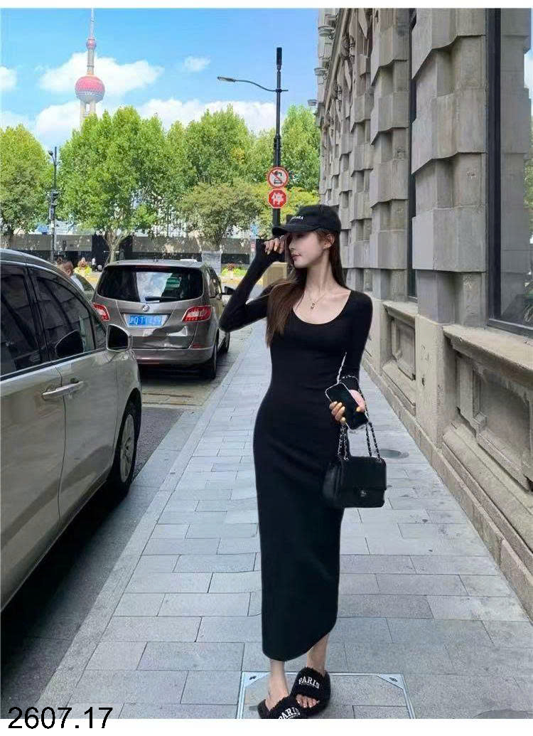 26HA2607.17 - VÁY THUN BODY DÁNG DÀI MOSE QUEEN