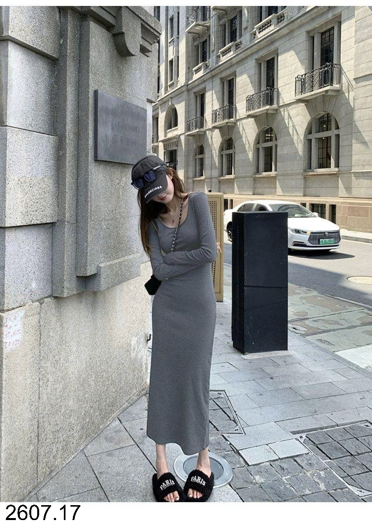 26HA2607.17 - VÁY THUN BODY DÁNG DÀI MOSE QUEEN
