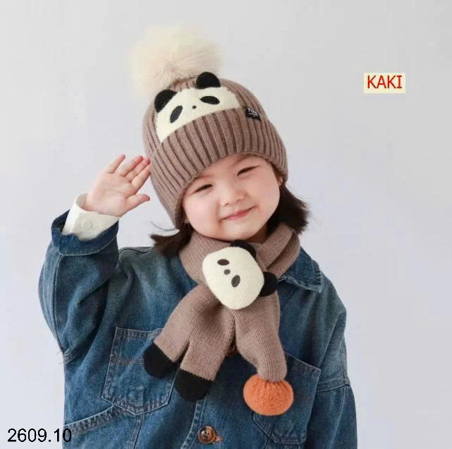 26HA2609.10 - SET MŨ KÈM KHĂN CHO BÉ