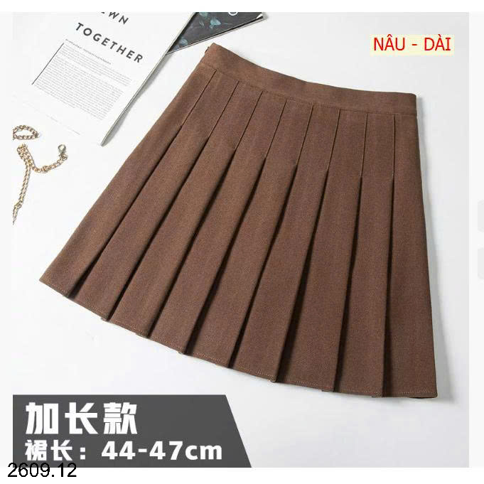 26HA2609.12 - CHÂN VÁY CHỮ A XẾP LY DÁNG NGẮN