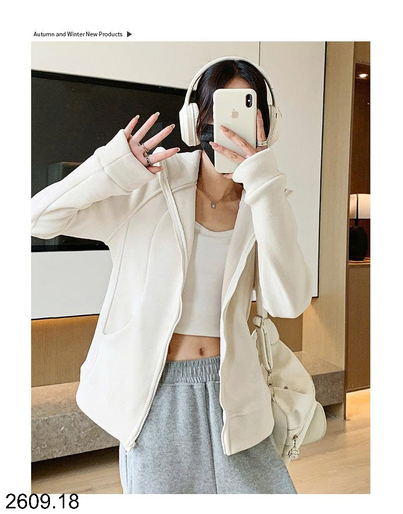 26HA2609.18 - ÁO KHOÁC LÔNG CỪU MŨ TRÙM ĐẦU