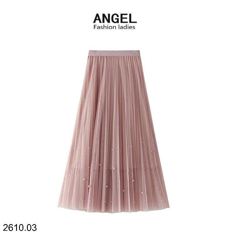 26HA2610.03 - CHÂN VÁY XẾP LY ĐÍNH CƯỜM ANGEL