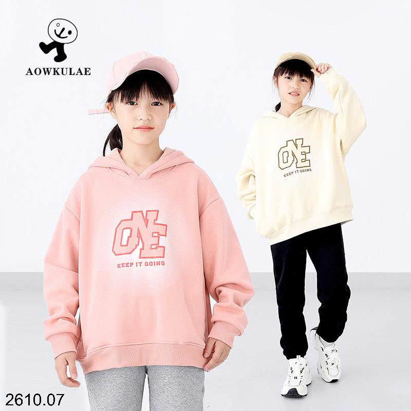 26HA2610.07 - ÁO NỈ HODDIE LÓT LÔNG BÉ GÁI AKL